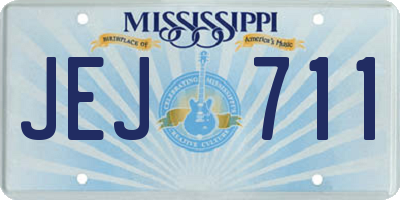 MS license plate JEJ711