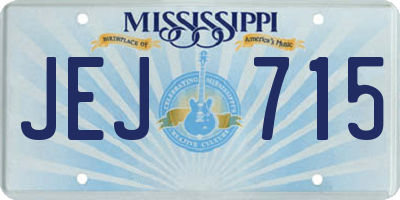 MS license plate JEJ715