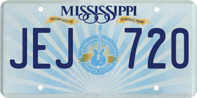 MS license plate JEJ720