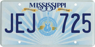MS license plate JEJ725