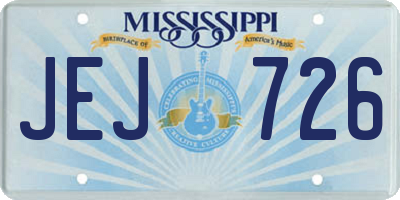 MS license plate JEJ726