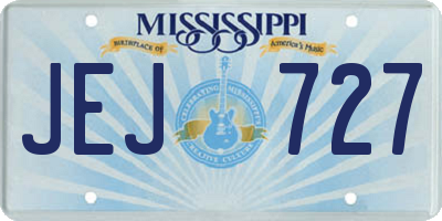 MS license plate JEJ727