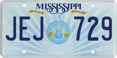 MS license plate JEJ729