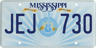 MS license plate JEJ730