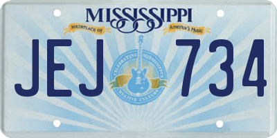MS license plate JEJ734