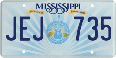 MS license plate JEJ735
