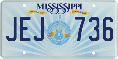 MS license plate JEJ736