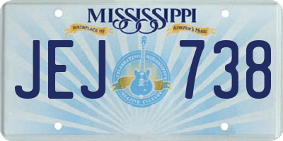 MS license plate JEJ738