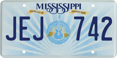 MS license plate JEJ742