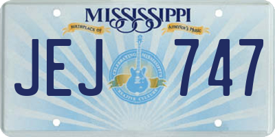 MS license plate JEJ747