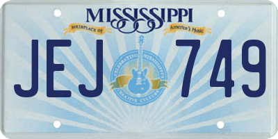 MS license plate JEJ749