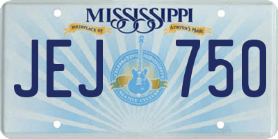 MS license plate JEJ750