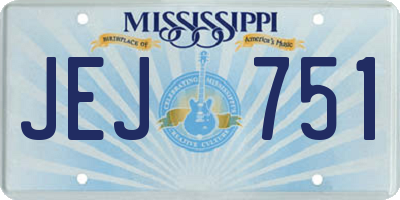 MS license plate JEJ751