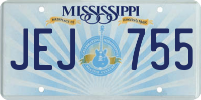 MS license plate JEJ755