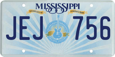MS license plate JEJ756