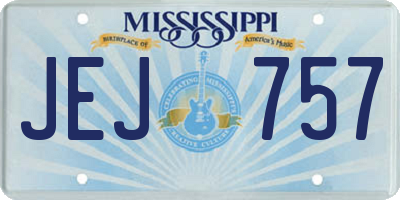 MS license plate JEJ757