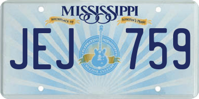 MS license plate JEJ759