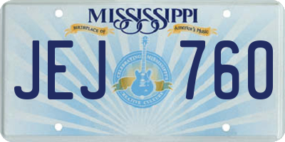 MS license plate JEJ760