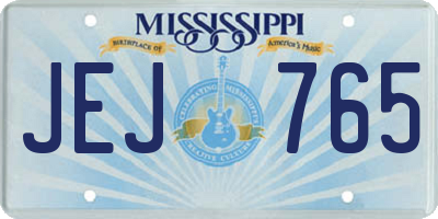 MS license plate JEJ765