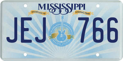 MS license plate JEJ766
