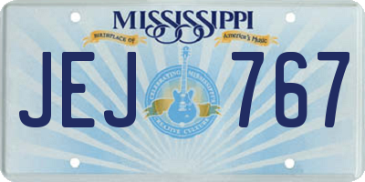 MS license plate JEJ767
