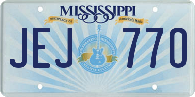 MS license plate JEJ770