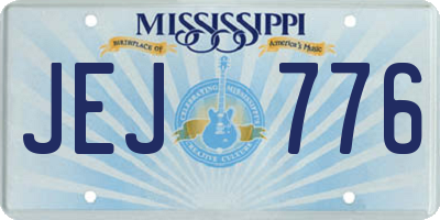 MS license plate JEJ776