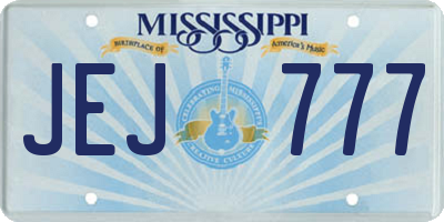MS license plate JEJ777