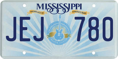 MS license plate JEJ780