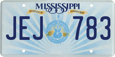 MS license plate JEJ783