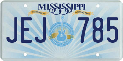 MS license plate JEJ785