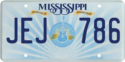 MS license plate JEJ786