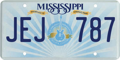 MS license plate JEJ787