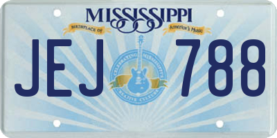 MS license plate JEJ788