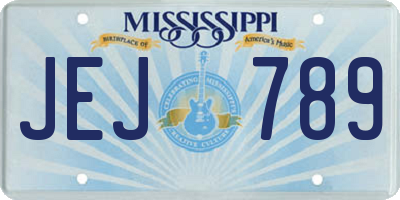 MS license plate JEJ789