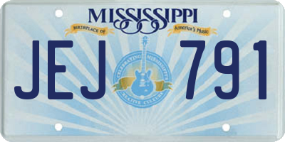 MS license plate JEJ791