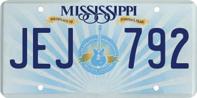 MS license plate JEJ792