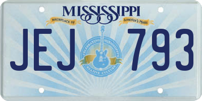 MS license plate JEJ793