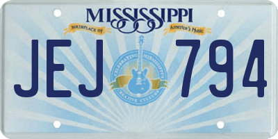 MS license plate JEJ794