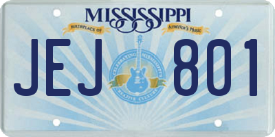 MS license plate JEJ801