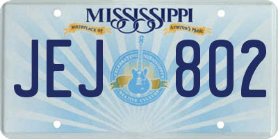 MS license plate JEJ802