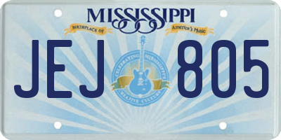 MS license plate JEJ805
