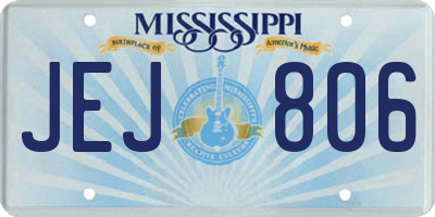 MS license plate JEJ806