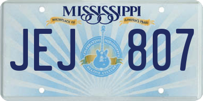 MS license plate JEJ807