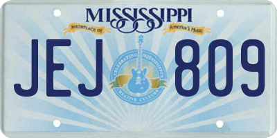 MS license plate JEJ809