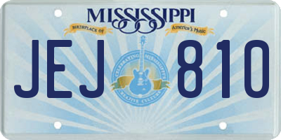 MS license plate JEJ810