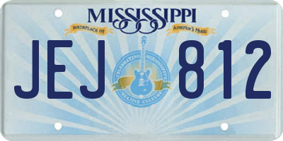 MS license plate JEJ812
