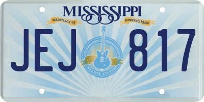 MS license plate JEJ817