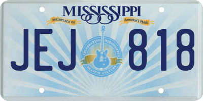 MS license plate JEJ818
