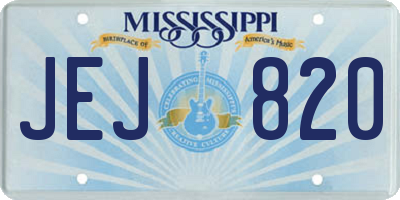 MS license plate JEJ820